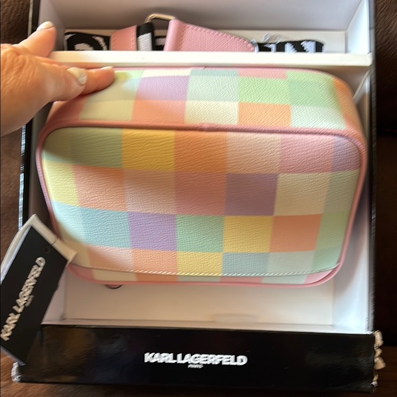 Karl Lagerfeld & Cat Blush Combo Crossbody Bag NIB - Picture 6 of 9